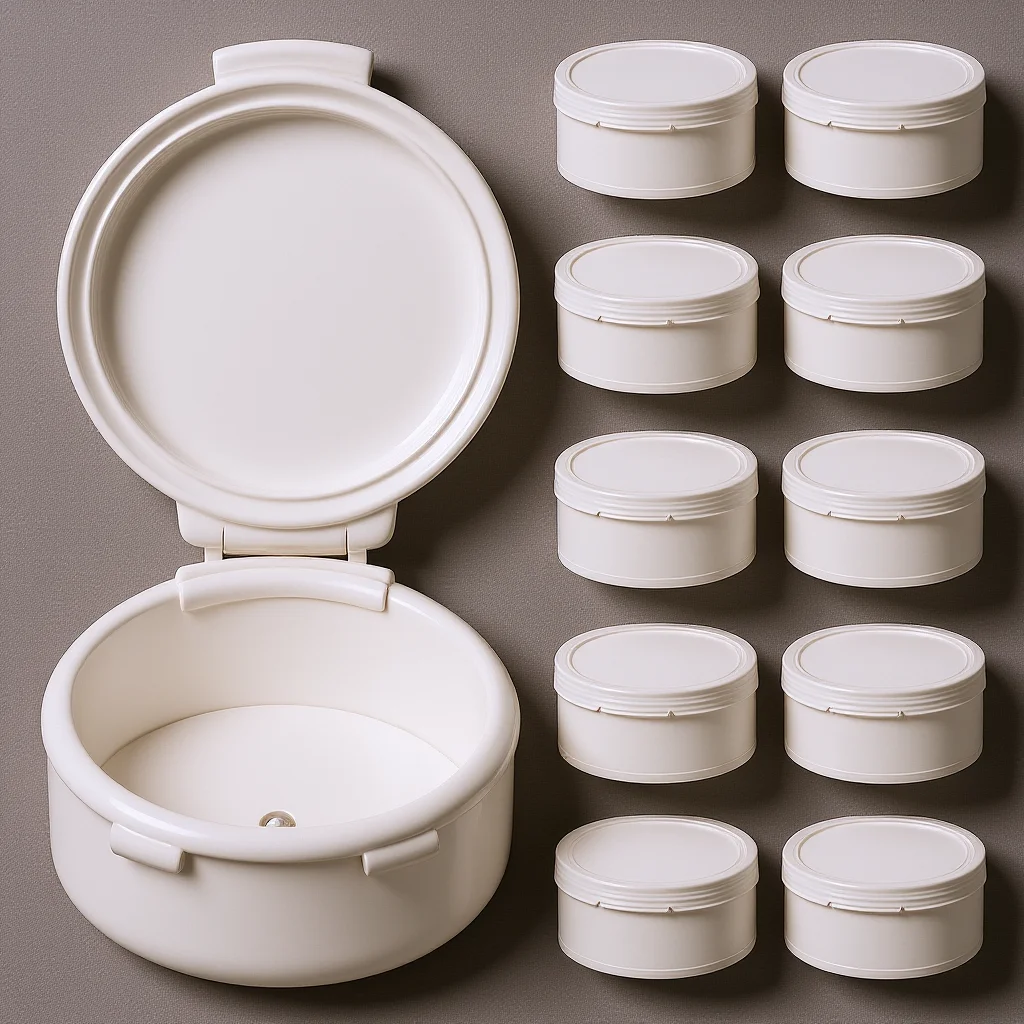 

10Pcs Transparent Round Plastic Storage Container with Cover for Earplugs Small Accessories Jewelry Candy Party Favors Food Safe