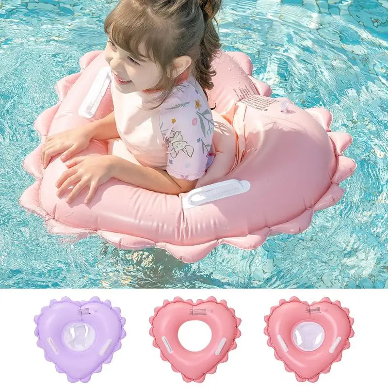 

Heart-shaped children's Swimming Ring Floats with Seat and handle Kids infant seat ring baby armpit ring Pool Swim Water Beach