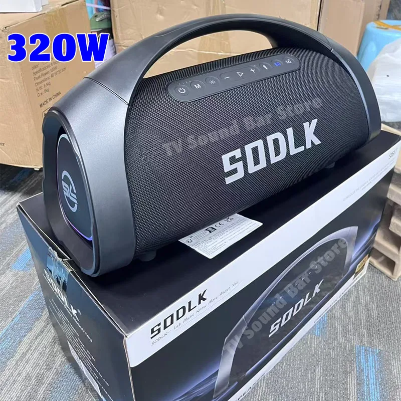 

30000Mah Battery SODLK 320W Wireless Subwoofer IPX6 Waterproof Heavy Bass Bluetooth Speaker with Dual Microphone Karaoke Boombox