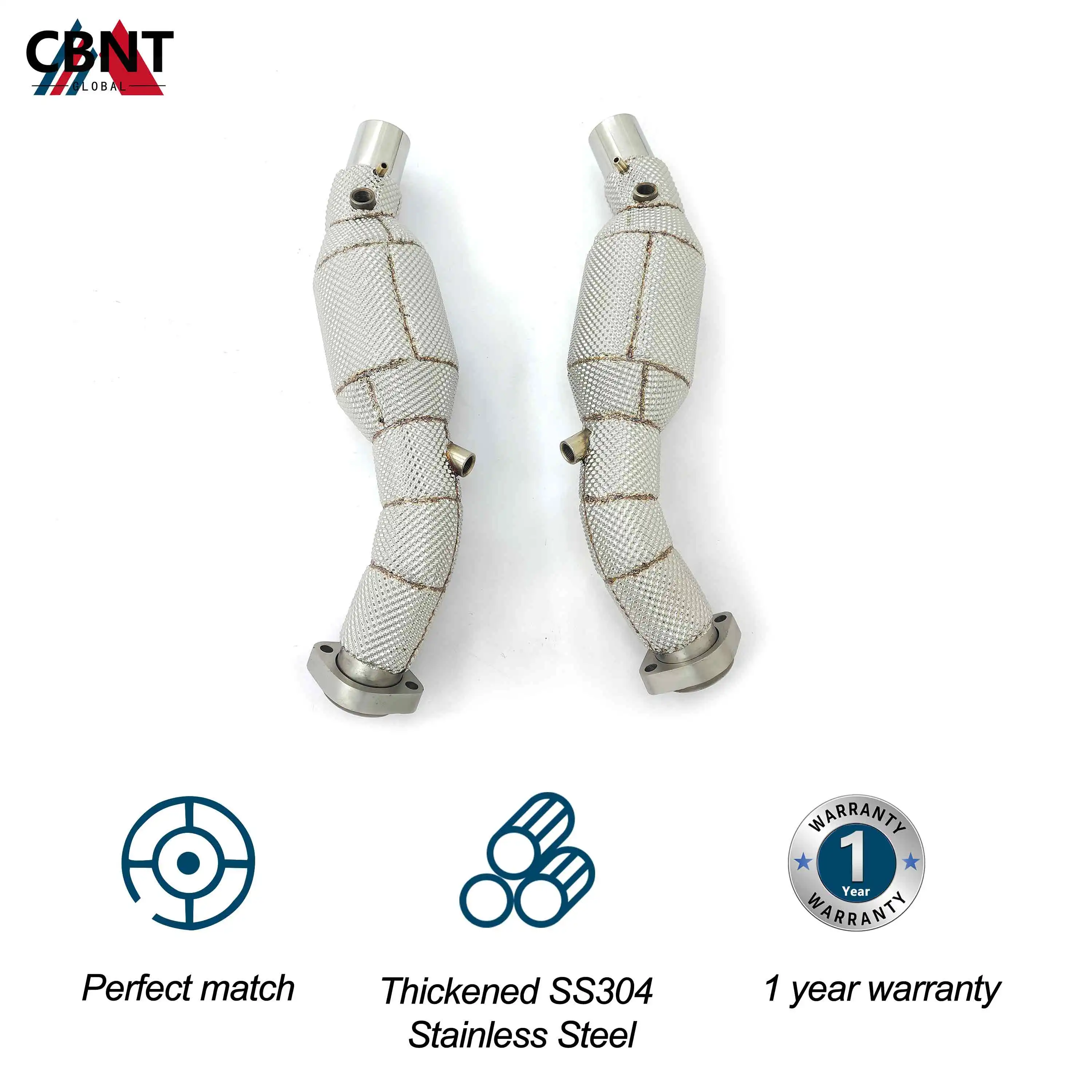 CBNT Catless/Catted Downpipe مع محول الحفاز لفيراري 360 F360 3.6L SS304 ضبط عدة ملحقات أنابيب العادم