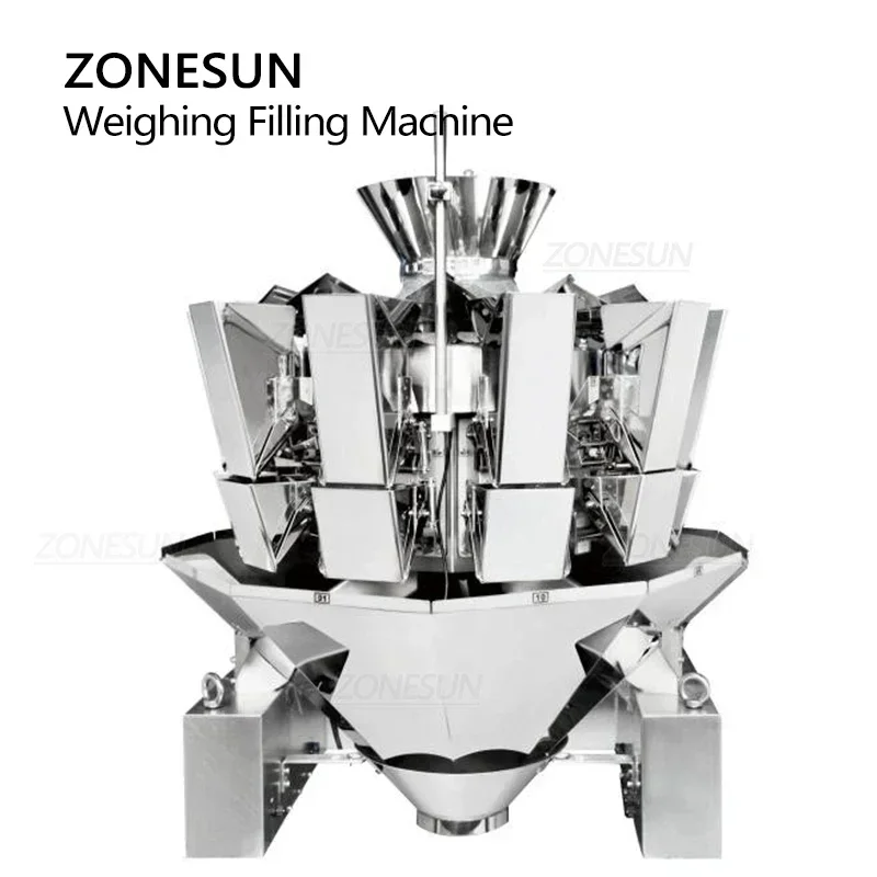 ZONESUN ZS-QGF10 Máquina automática de llenado de gránulos Grano Semilla de sésamo Caramelos Pesaje Producción de embalaje