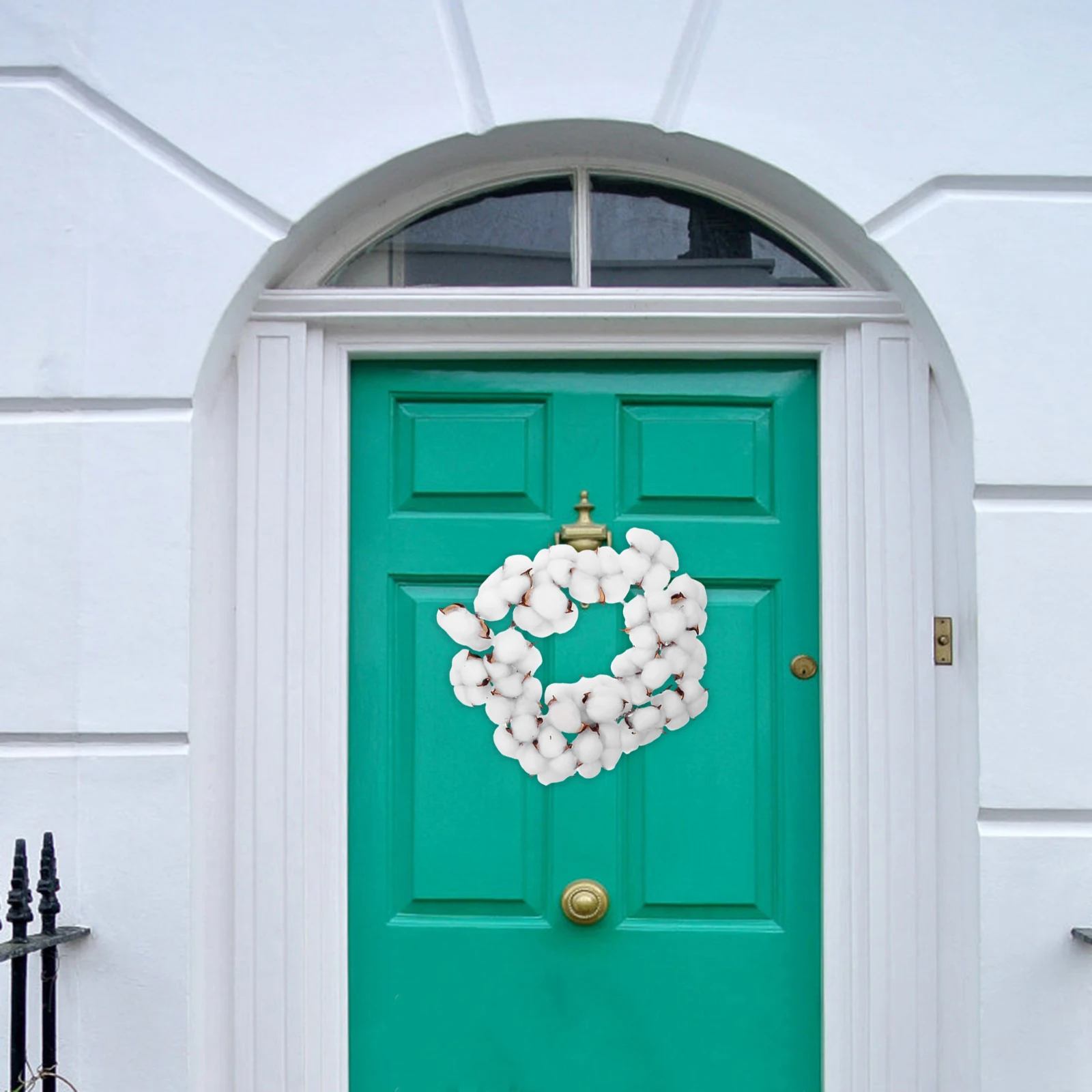 

1pc Vintage Cotton Wreath Farmhouse Door Decor Christmas Garland Holiday Home Office Decoration