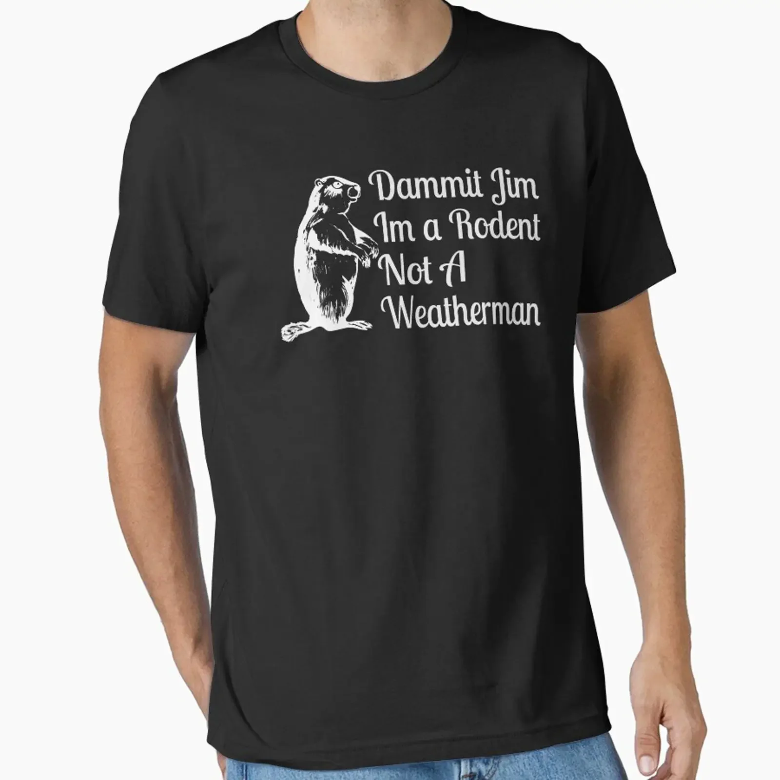 Dammit Jim I'm A Rodent Not Weatherman Essential T Shirt vintage Washed Top For Everyday Wear homme fashion streetwear
