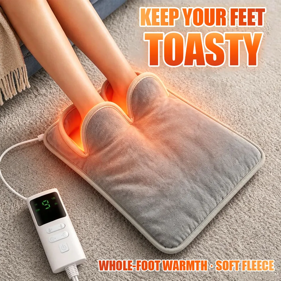 9 Temperature Levels Settings Electric Foot Warmer Heating Pad Washable Foot Heater for Office Dorm Bedroom Home Foot Warming
