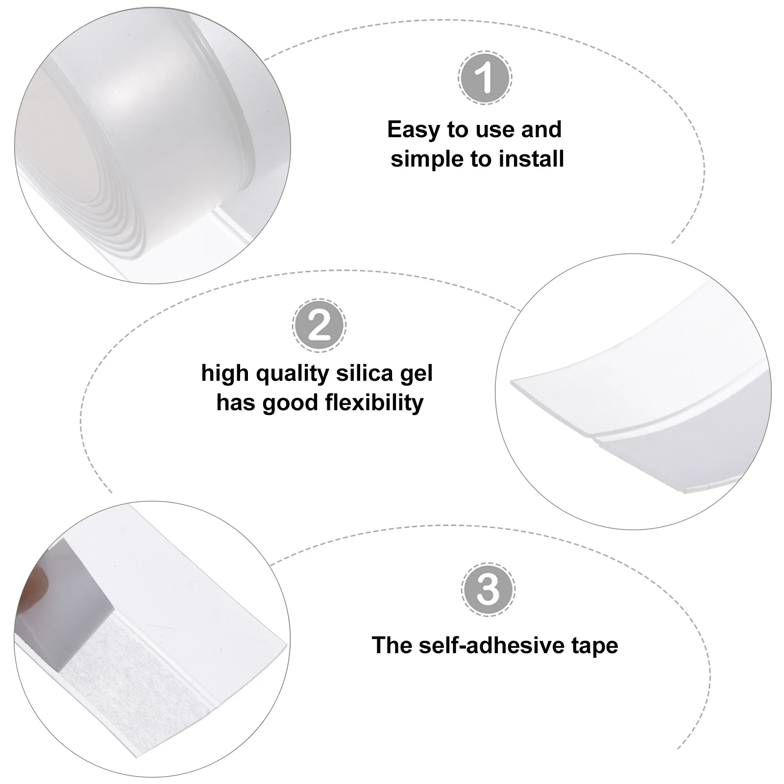 

2Pcs Flexible Door Window Seal Strip Strong Adhesive Weather Stripping Windproof Soundproof Sealing Solution Weather Strip