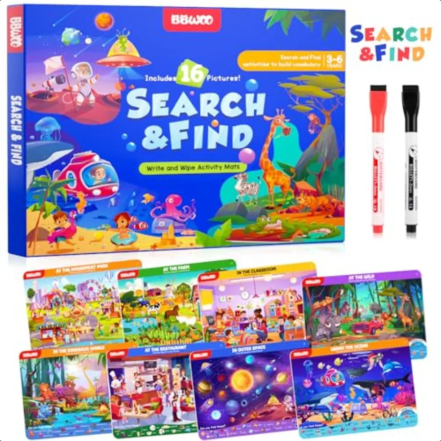 3歳児向けのアクティビティブック、幼児向けの旅行ゲーム、車、飛行機、ロードトリップ用のおもちゃ、ゲーム用アクティビティ、48冊の就学前向けアクティビティブック