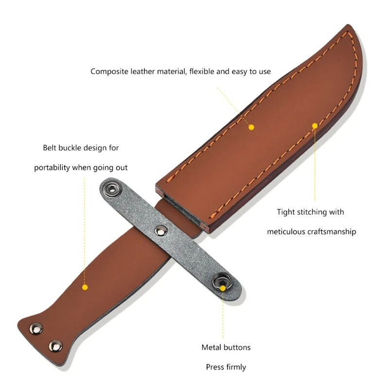 Leathers Straight Knife Pouches Handmade Knife Holsters Belt Loop Case Holder Bag Pocket Knife Sheath for Cutting Tool