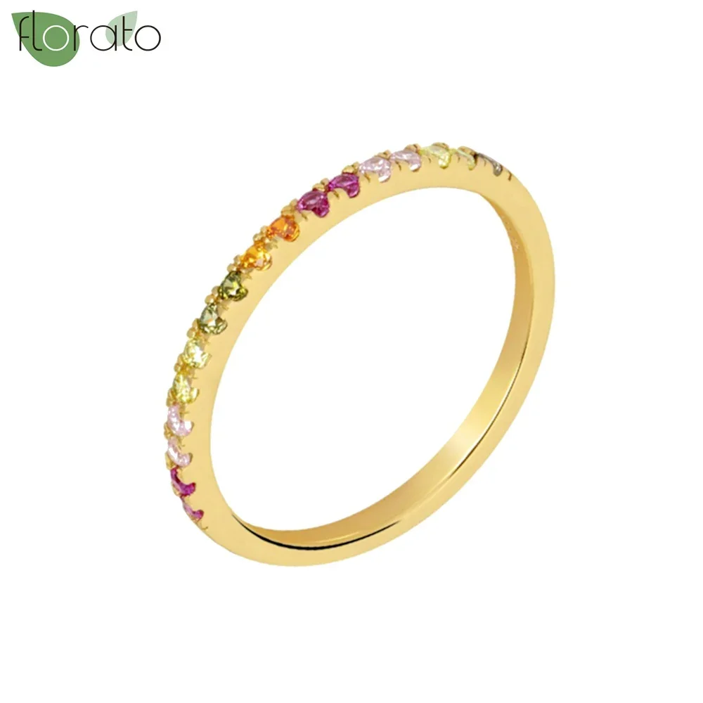 Women's Gold Plated Colorful Zircon Luxury Engagement Ring, Gift