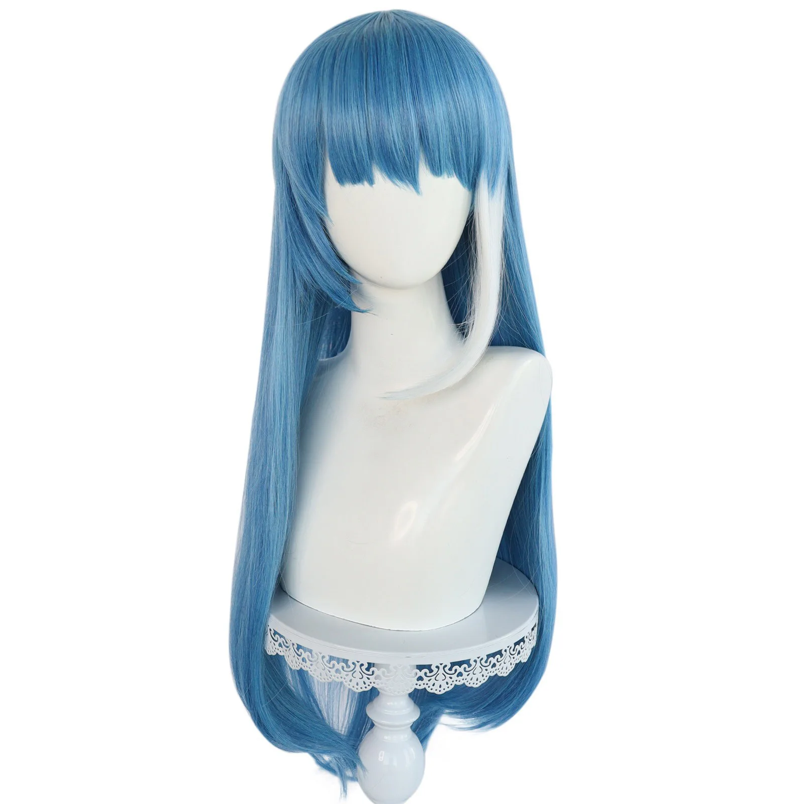 Yozakura Mutsumi Long Cosplay Wig Yozakura Family Role Play Blue Synthetic Straight Buckle Halloween Carnival Accessories