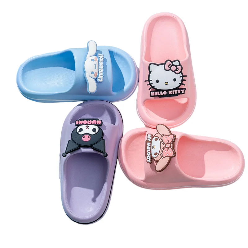 

Anime New Hellokitty Slippers Sanrios Child Cute Cartoon Summer Girl Home Indoor Bath Anti-Slip Comfortable Fashion Sandals