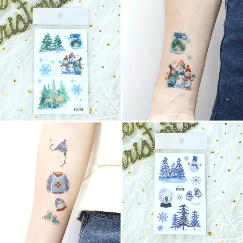 تصاميم ندفة الثلج، رجل الثلج، البطريق والرنة |   مثالي لحفلات العطلات، حشو الجوارب وحقائب الهدايا