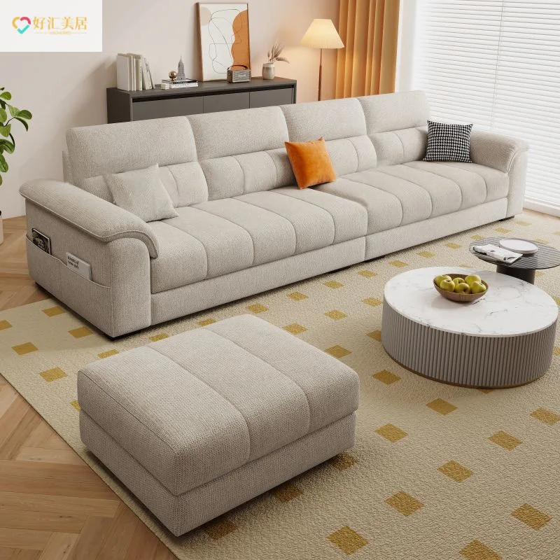 

New Italian 2025 New Small Household Yizhen Cotton and Linen Fabric Sofa Living Room Small Apartment Universal Household Light L