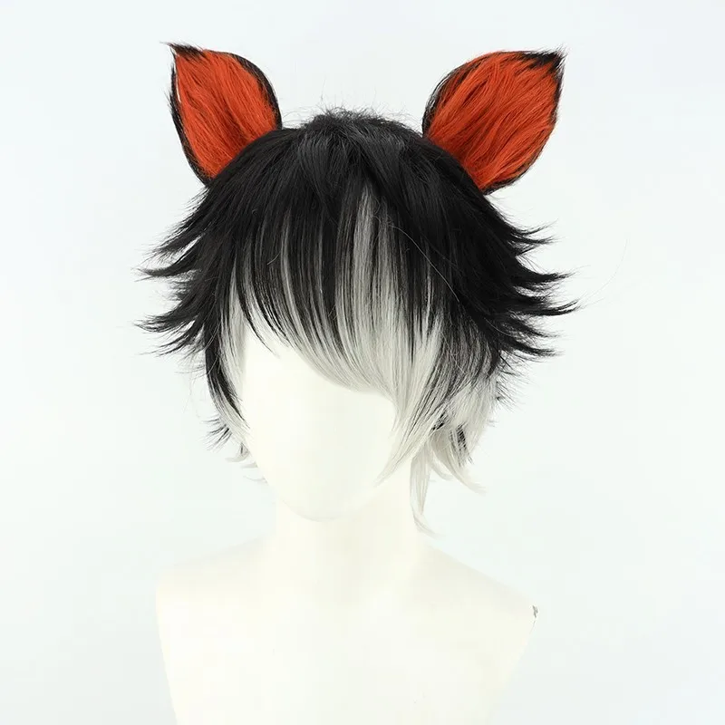 

Tomorrow Ark Acos Wig New Operator Aak Black Gradual Change Silver Gray with Ears