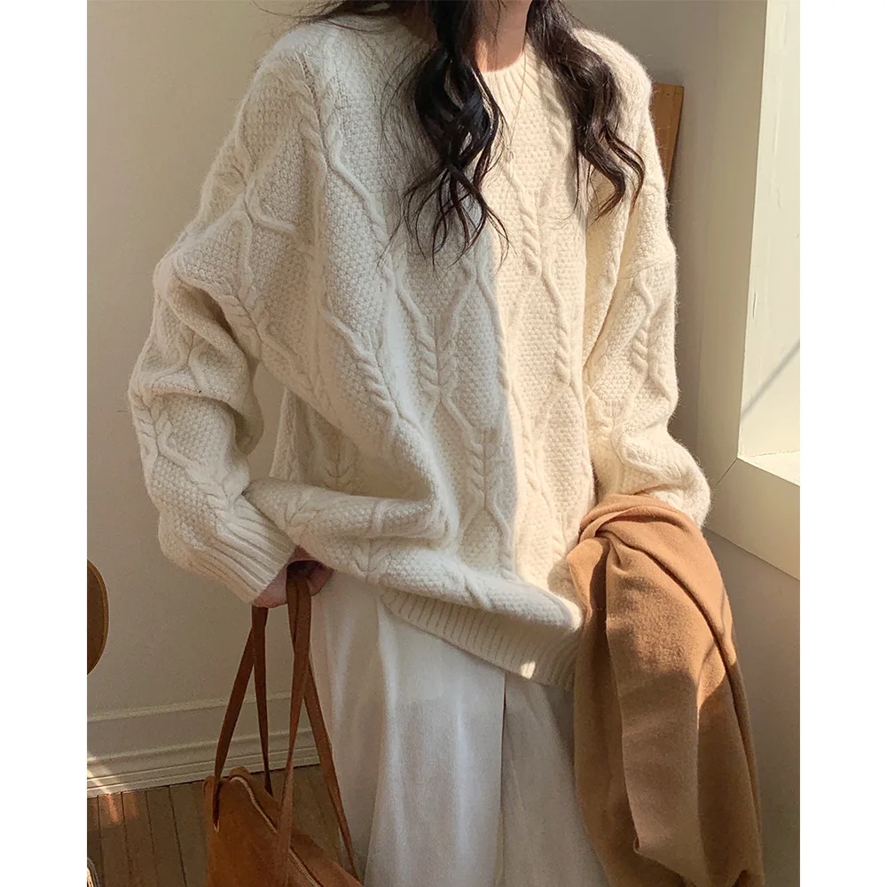 Pulls femmes chandails col rond manches longues pulls Y2k Streetwear élégant épissure tricot décontracté travail ample automne hiver 2025