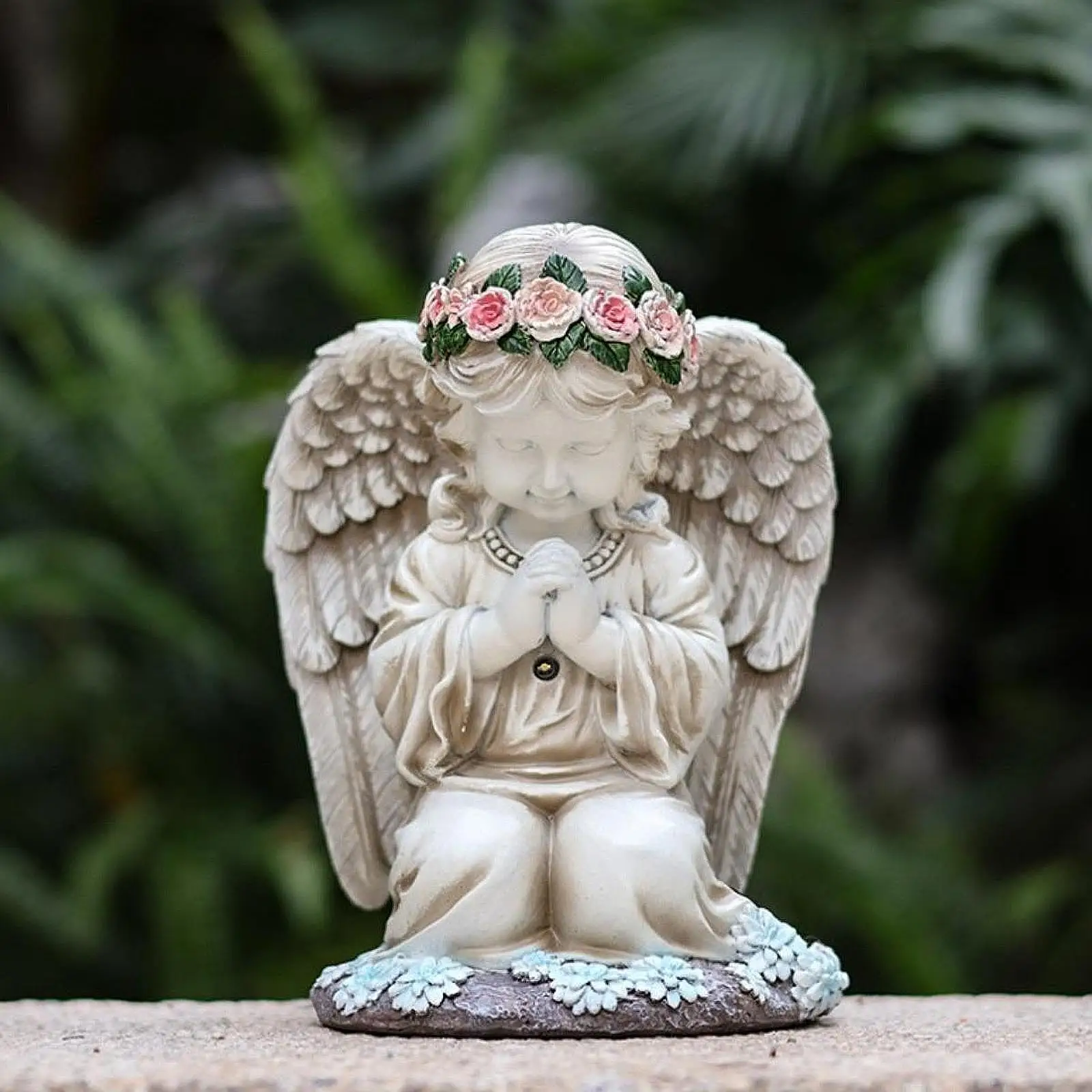 

Садовая статуя ангела, пейзаж из смолы, солнечный садовый декор для двора, лужайки снаружи