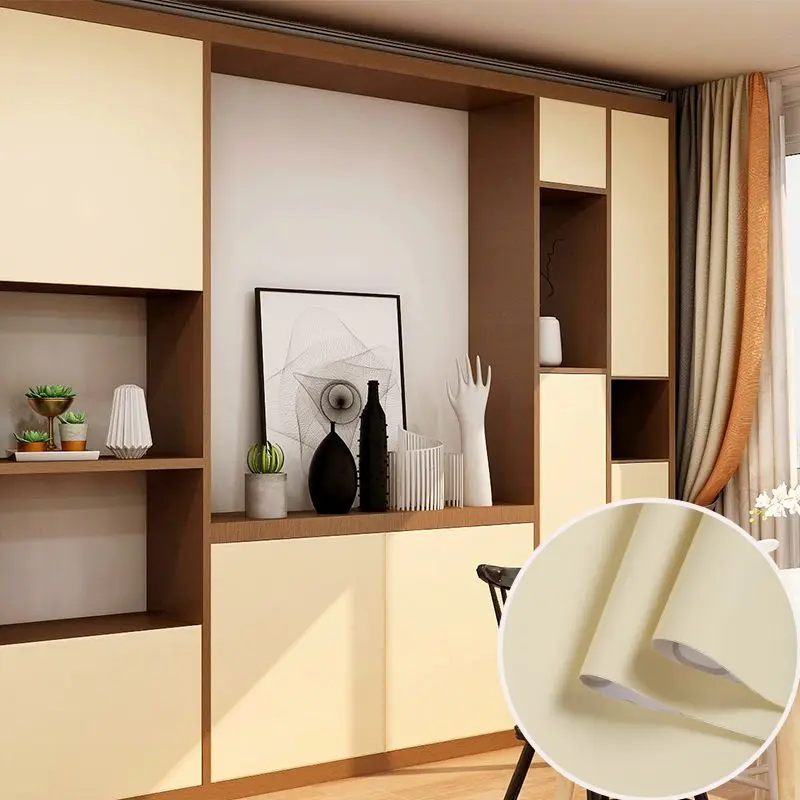 Huidgevoel dik waterdicht PVC zelfklevend behang Muebles meubelrenovatie oliebestendig keukenkasten kaststickers