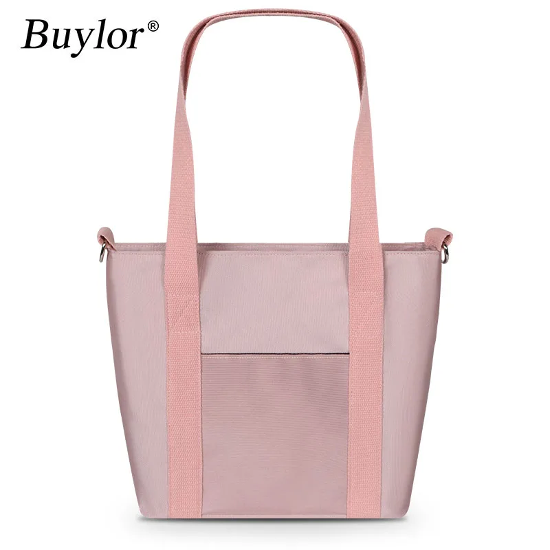 Buylor-Bolsas de luxo para mulheres, bolsa de ombro de deslocamento, sacola de lona grande, estudante impermeável, alta capacidade, bolsa para