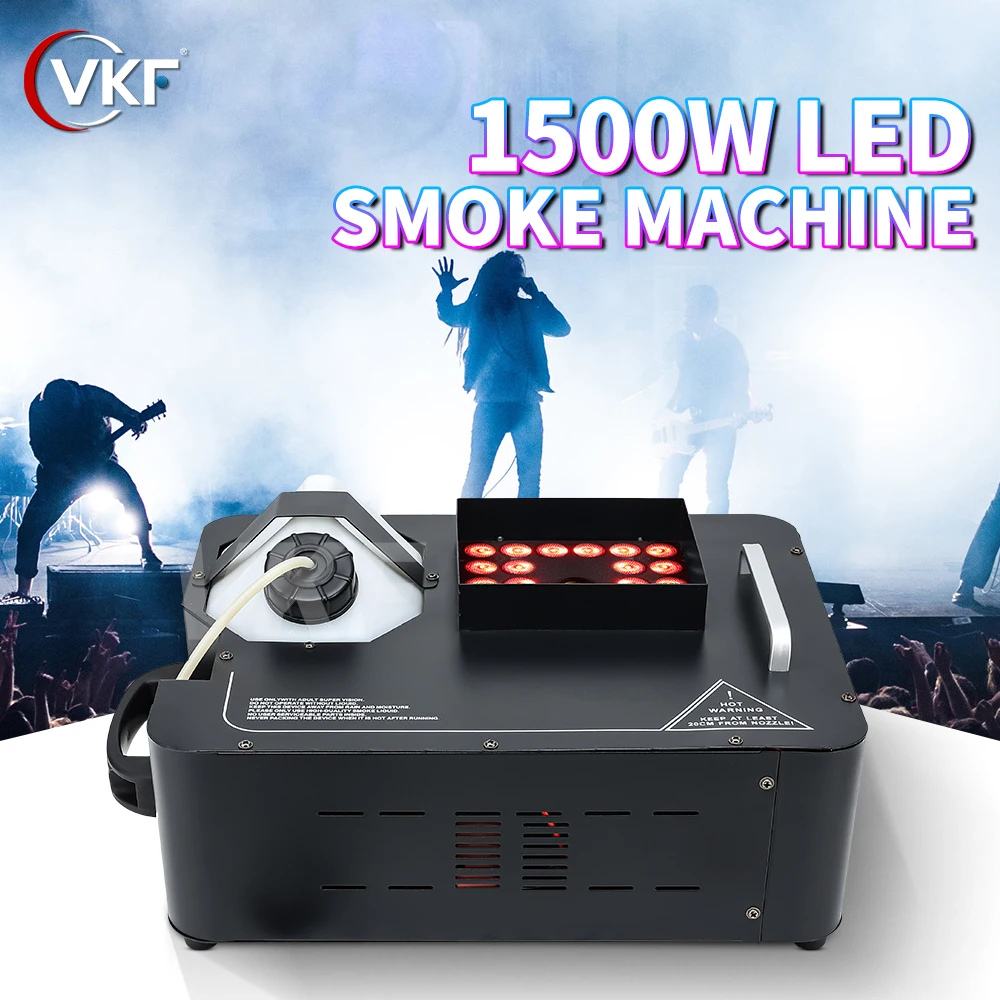 

EU 1500W Smoke Machine LED 24X9W Lamps Fog Machine Stage Professional Equipment With DMX512 Control For DJ Disco Nightclub Party