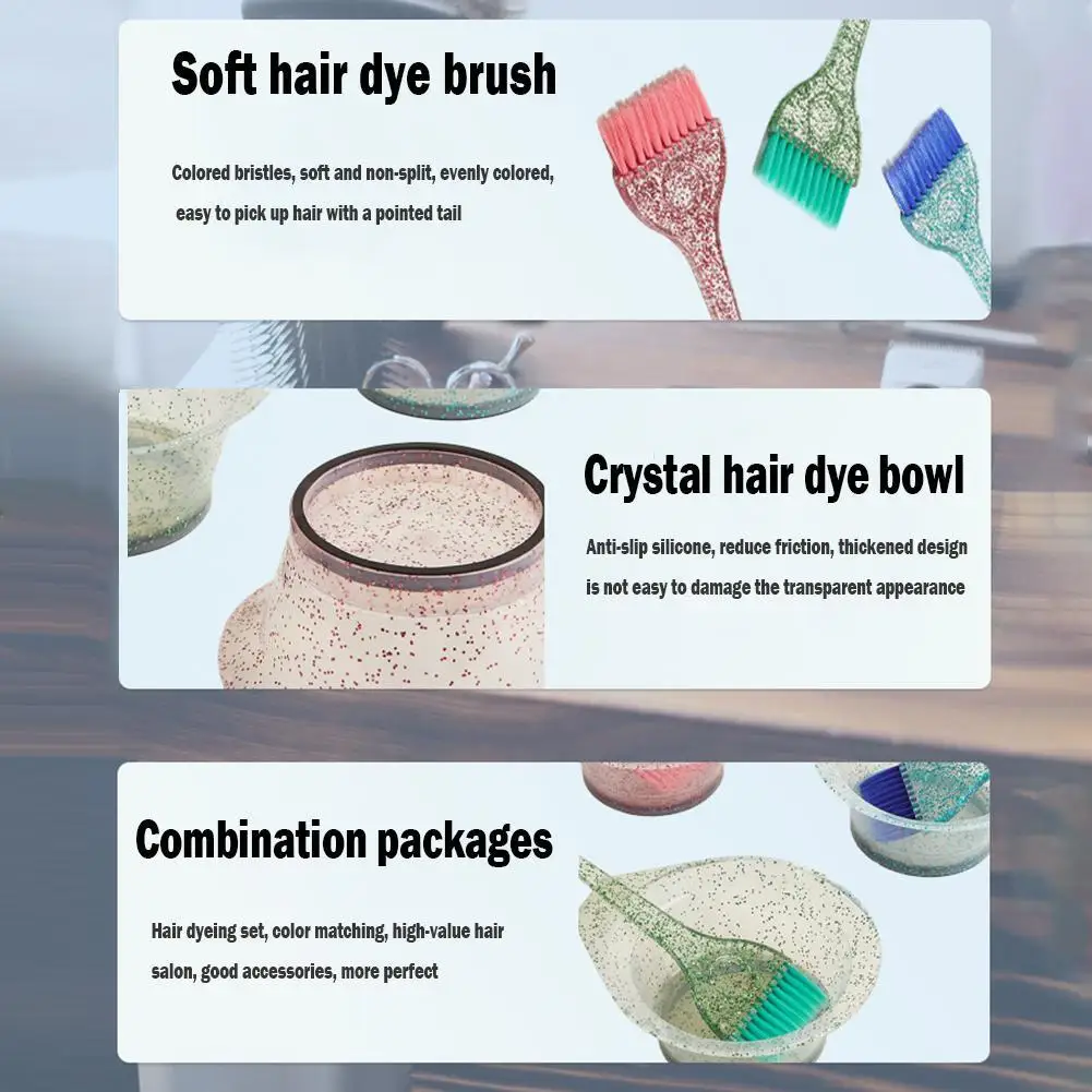 

2 шт., набор для смешивания краски для салона волос, профессиональный аппликатор для окрашивания волос, блестящая краска для волос, набор для окрашивания волос своими руками