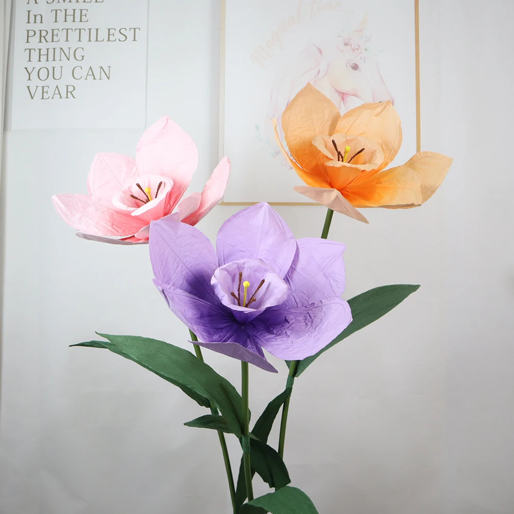 نمط جديد العملاق مقلد النرجس ورقة الزهور غرفة الديكور اكسسوارات لوازم الزفاف توجيه الطريق خلفية زهرة #4