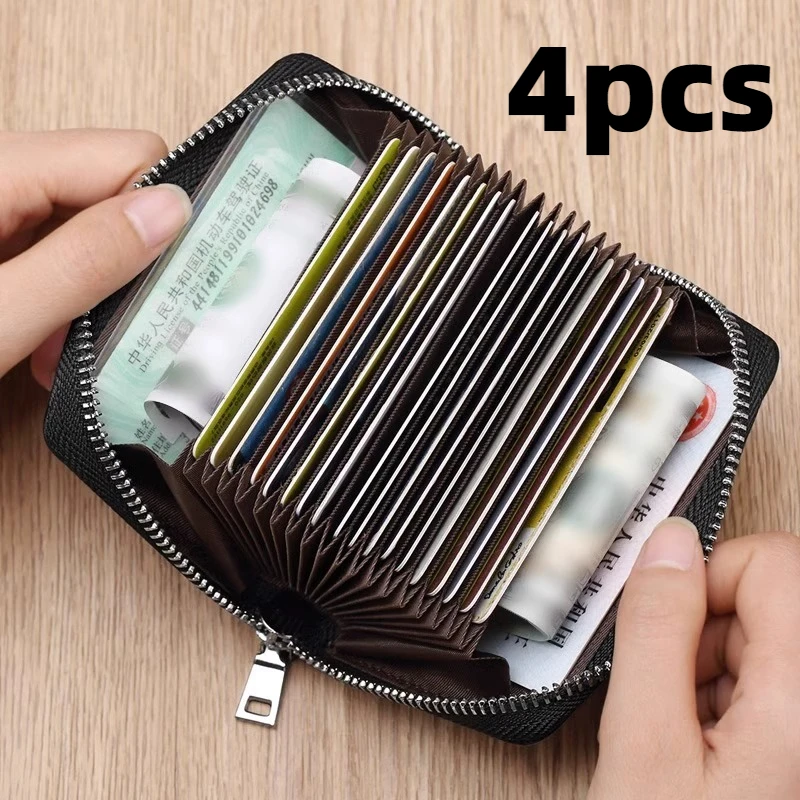 

4pcs Coin Purse Credit Card Package with Zipper Portable Women's Short Bank Card Holder Business Card Holder Zipper Clutch