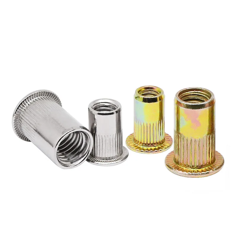 2/5/10/20Pcs 304 Stainless Steel Flat Head Rivet Nuts Insert Rivnut Nutsert M3 M4 M5 M6 M8 M10 M12