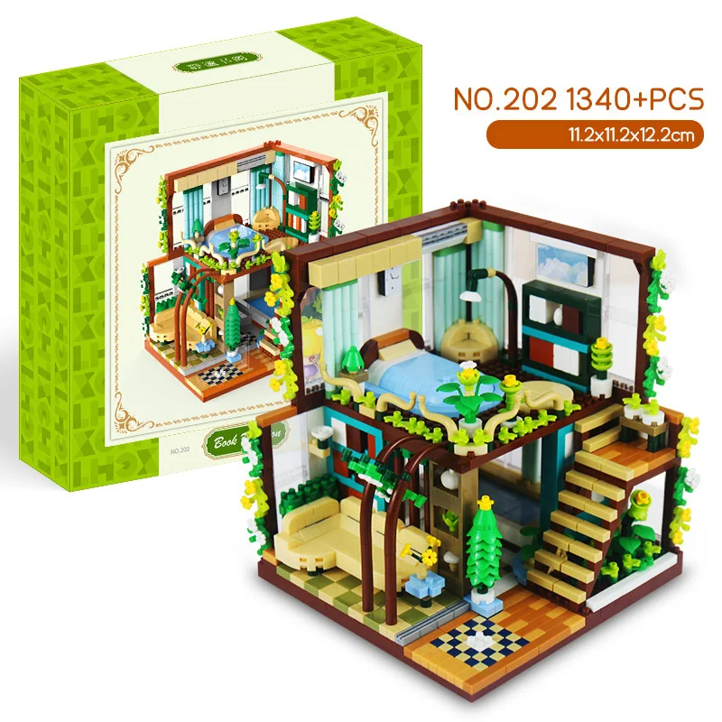 Creative City Micro Diamond Block Street View Building Brick Construction Toy Quiet Book Pavilion Room Nanobricks For Gifts