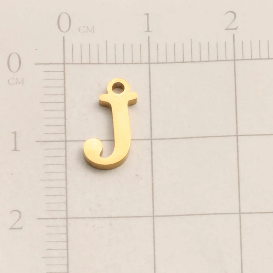 Echt vergoldeter Anhänger mit englischen Buchstaben, kleine A-Z Initialen-Charms für Schmuckherstellung, DIY-Namensanhänger aus Edelstahl, Geschenk. – Detail 12