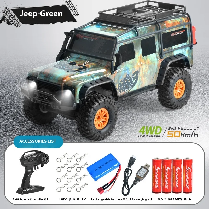 1: 10 Rc professionale Telecomando completamente proporzionale Sospensione a quattro ruote motrici Potente veicolo fuoristrada da arrampicata