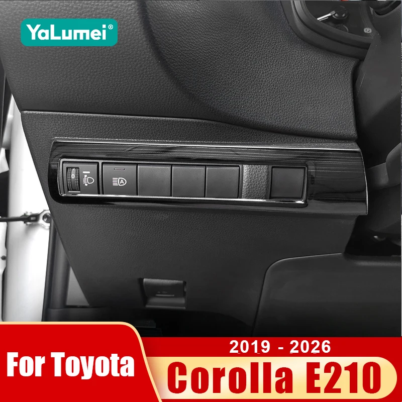 Für Toyota Corolla E210 2019 - 2021 2022 2023 2024 2025 2026 Hybrid Edelstahl Scheinwerfer-Einstellknopf-Abdeckung Zubehör
