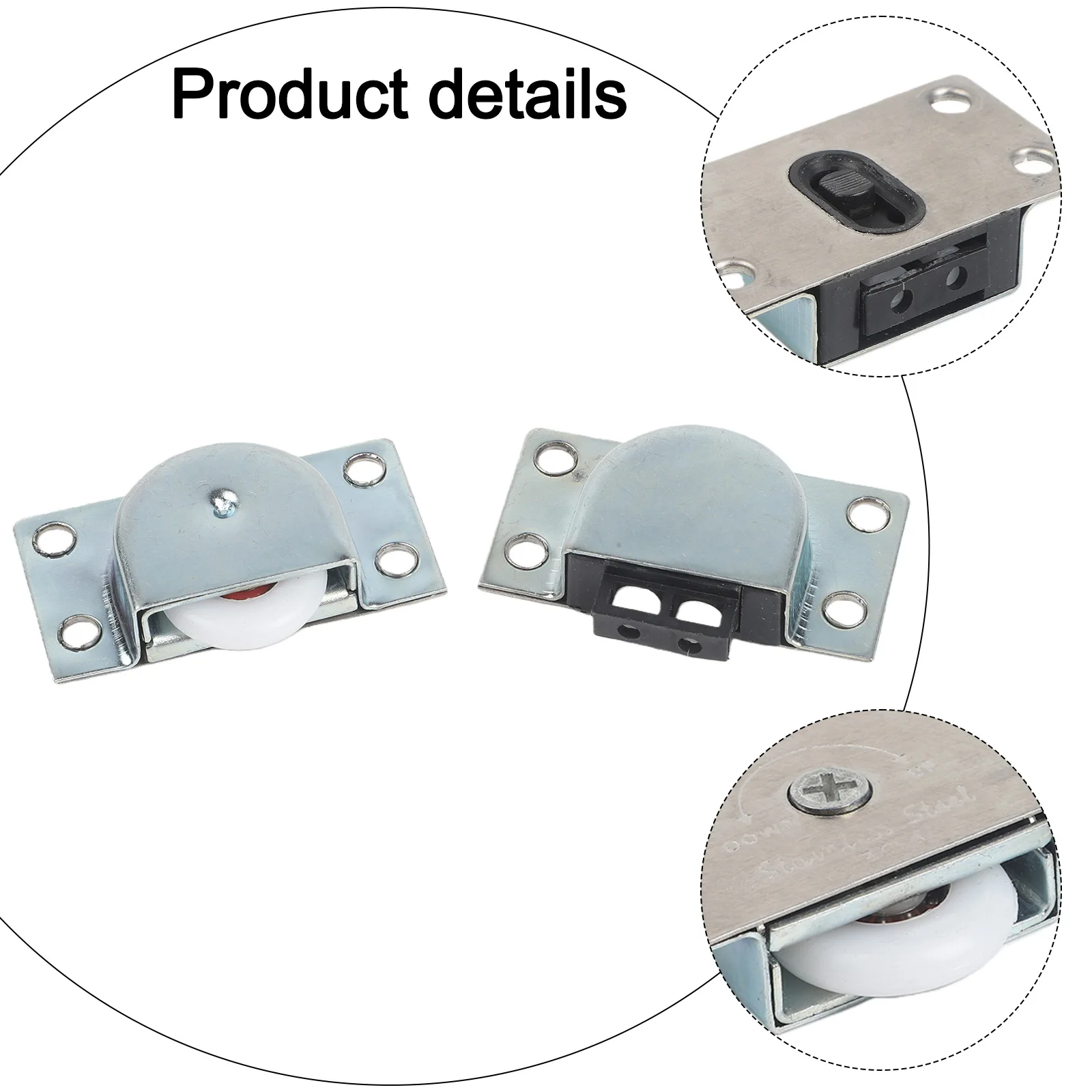 Cupboard Door Rollers Tools Replacement Sliding Stainless Steel Thick Indoor Part Wardrobe Bedroom Wheel Fittings Furniture