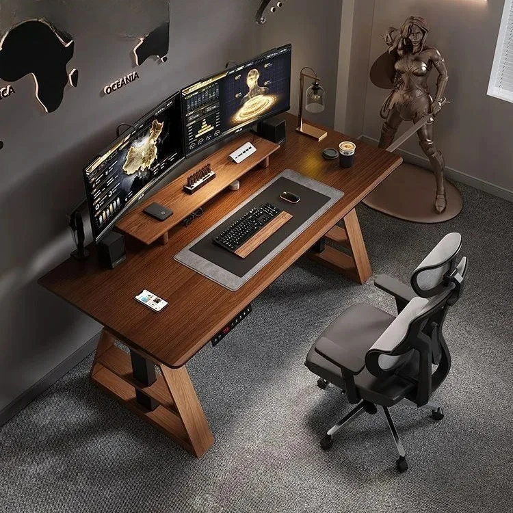 Modern simple lifting table computer table bedroom e-sports double table adjustment desk
