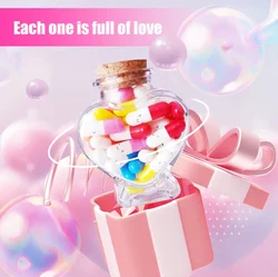 52pcs Plastic Capsule Wishing Bottle Cute Colorful Transparent DIY Capsule Love Letter Bottles Transparent Wishin