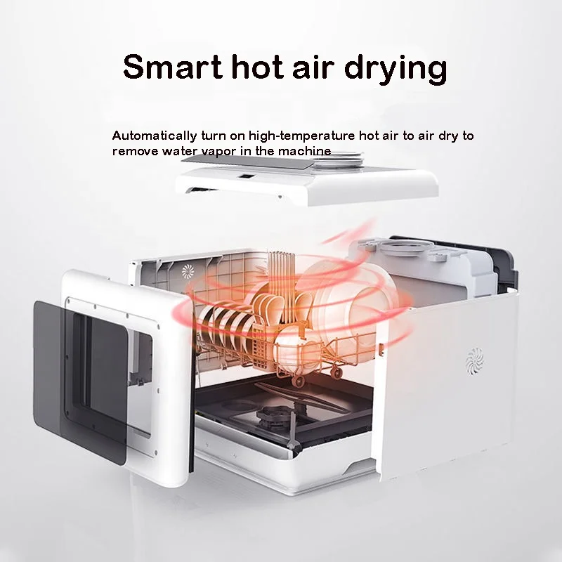 Automatic top mounted panel double Glass 4-6 sets Kitchen mini portable table  dish washing machine