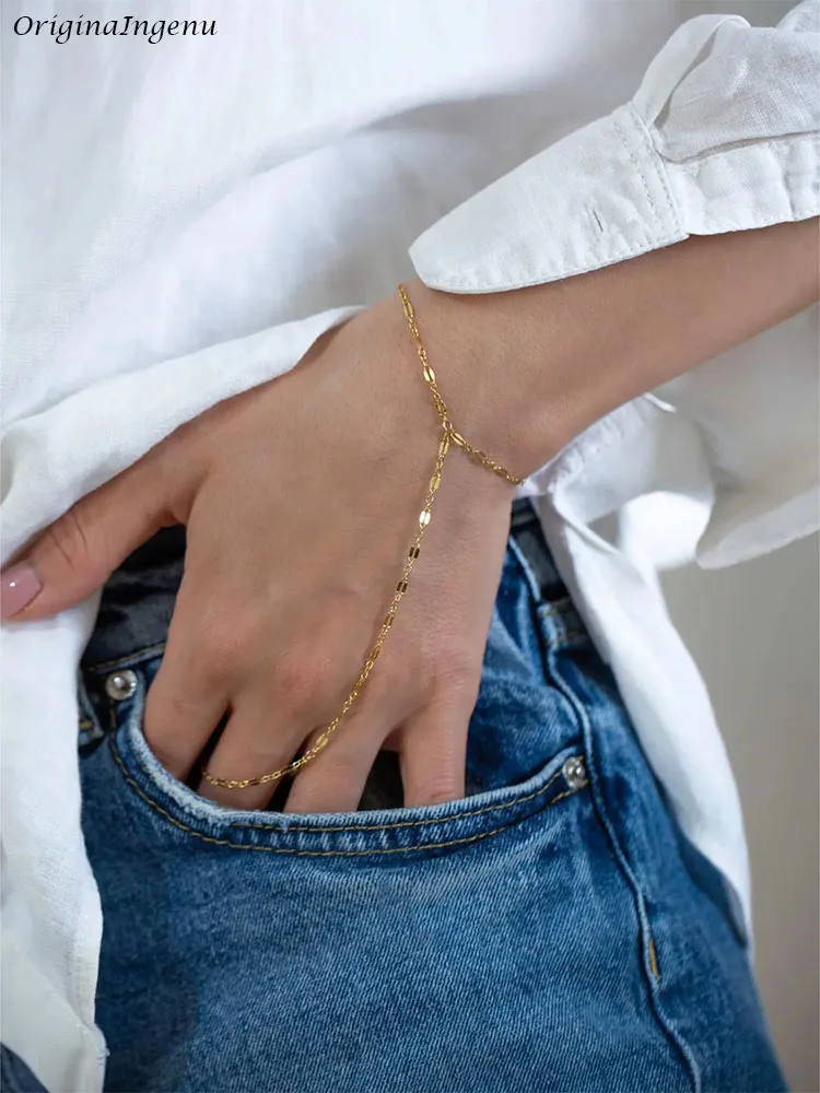 14k Gold Filled Hand Chain Bracelet Minimalist Hand Chain Bracelet Delicate Jewelry Tarnish Resistant Jewelry for Women