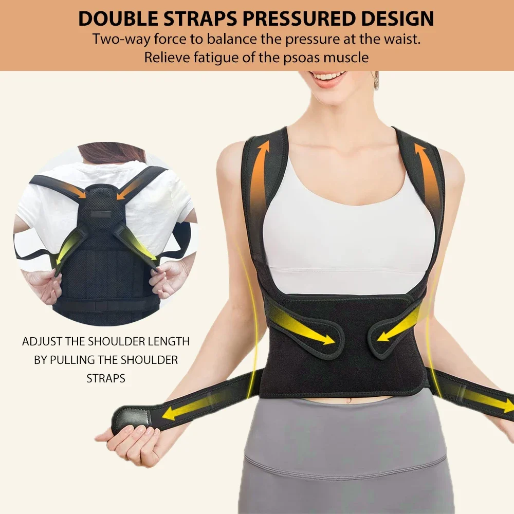 Back Brace and Posture Corrector for Women and Men Adjustable and Lightweight Straightener for Scoliosis Hunchback Correction