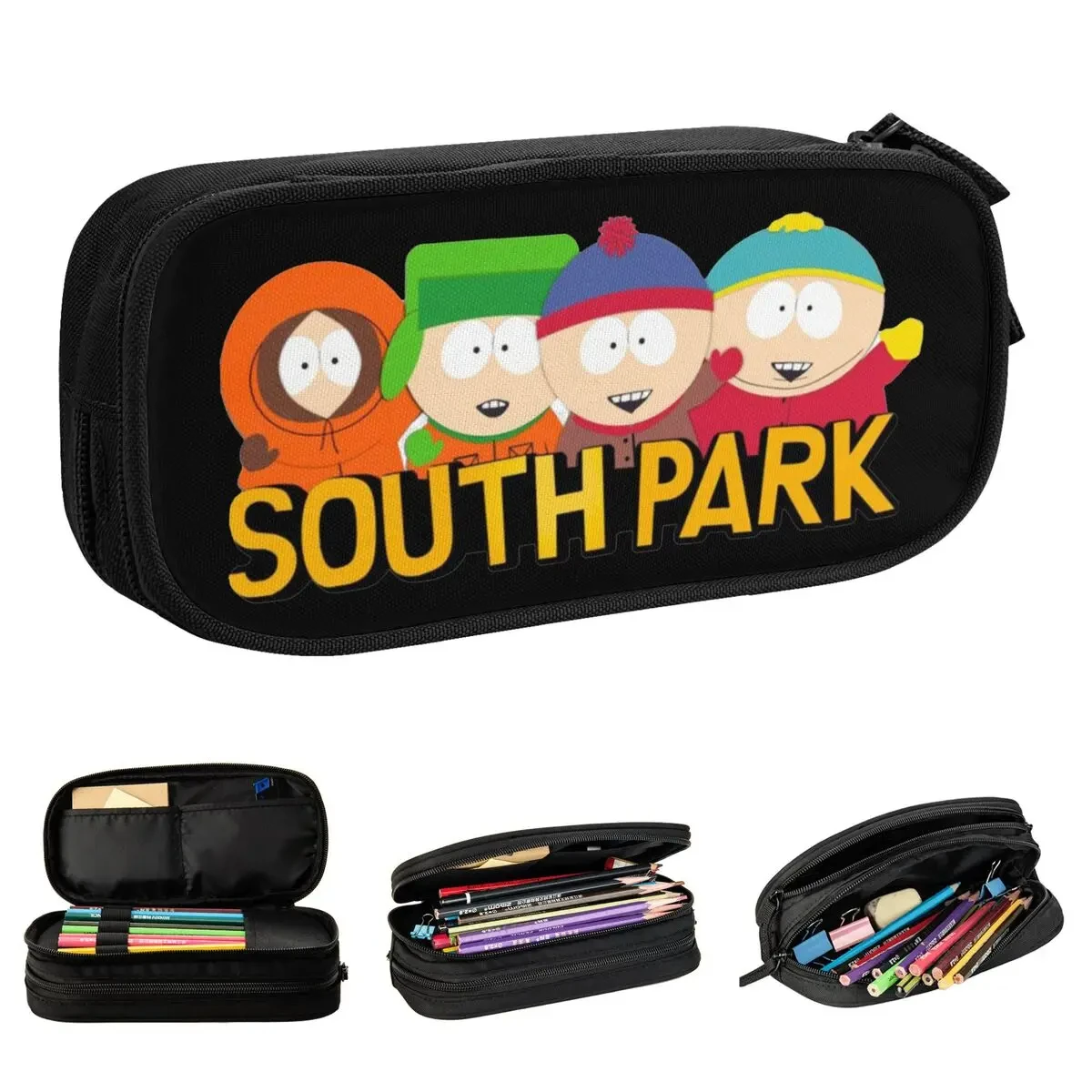 Cute Southparks Cartoon Anime Capacity Pencil Pen Case Stationery Bag Pouch Holder Box Organizer for Teens Girls Adults Student