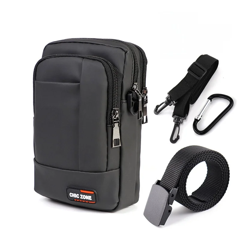 

New Men's Small Crossbody Bag Leisure Travel Belt-On oulder Bag Cact Mobile Phone Bag Busin OL Sle Zipper Closure