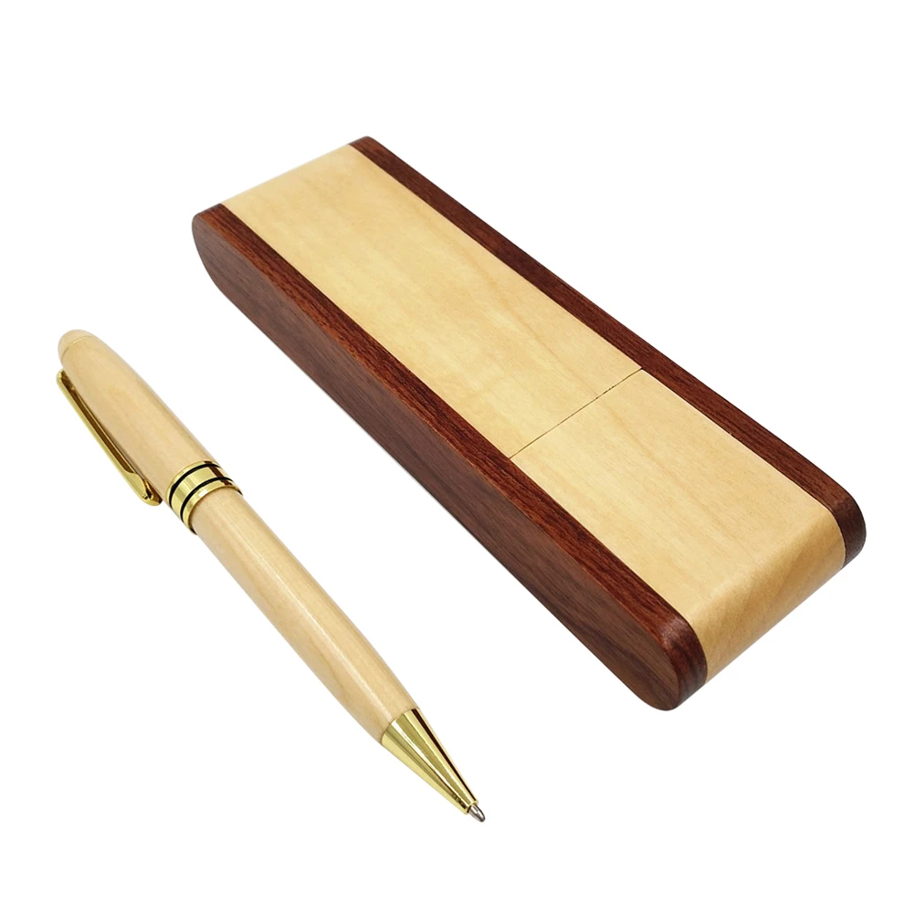 

Slim Maple Wood Ball Point Pen Set Lightweight Office School Stationery Writing Instrument Gift For Birthday Anniversary