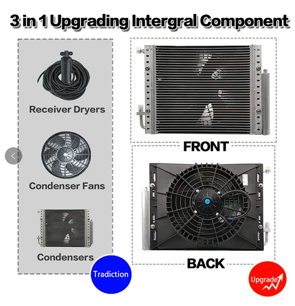 Treeligo 12V Car Air Conditioner Units Auto Cooling Parking Air Conditioning Fan Kit For Seden SUV Truck Camper Van Bus Boat