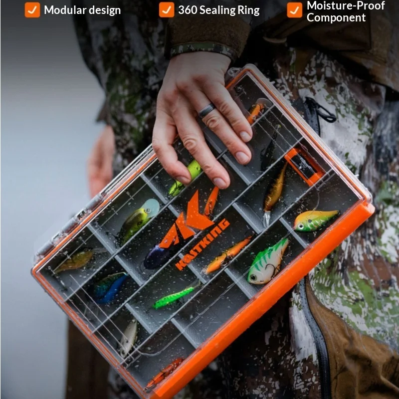 Kastking Waterproof Transparent Fishing Lure Box Adjustable Divider Storage Case For Hard Bait Minnow Pencil Fishing Accessories