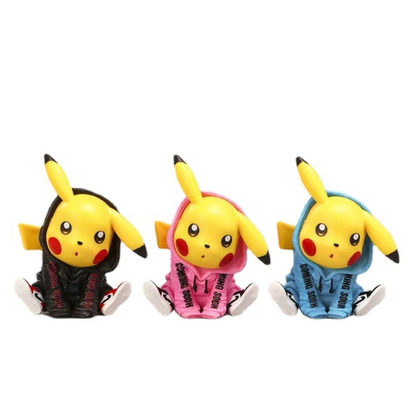 Cartoon Pokemon Camouflage Kleding Pikachu Anime Actiefiguur Auto Ornament Schattige Ballon Auto Interne Accessoires Decor Cadeau