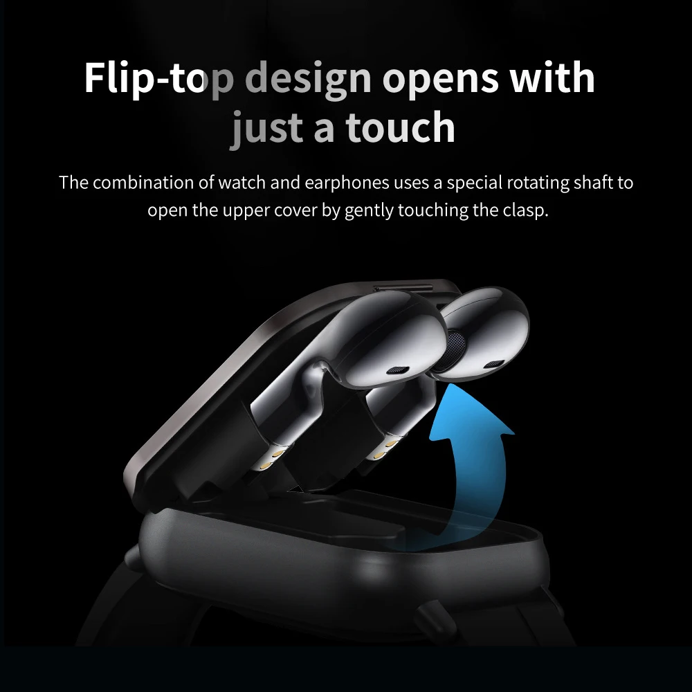 2.01" Headset 2 in 1 Smart Watch BT Call Blue Tooth Headphones Watches Heart Rate Sport Fitness Bracelet TWS Earphone Smartwatch