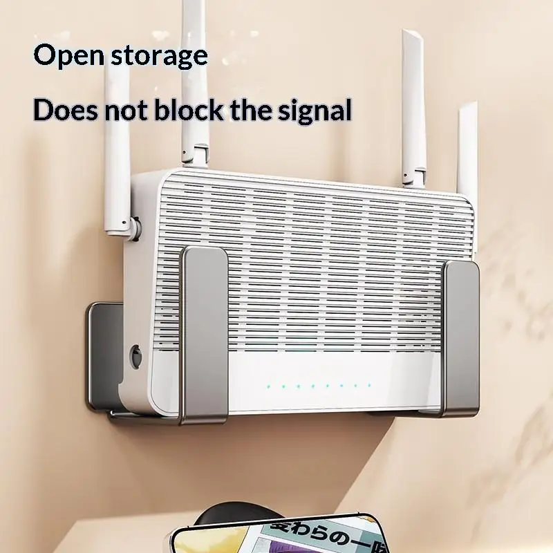 Настенное крепление для маршрутизатора, держатель удлинителя из углеродистой стали, многофункциональная стойка для размещения Wi-Fi, экономия места, настенный кронштейн без дрели