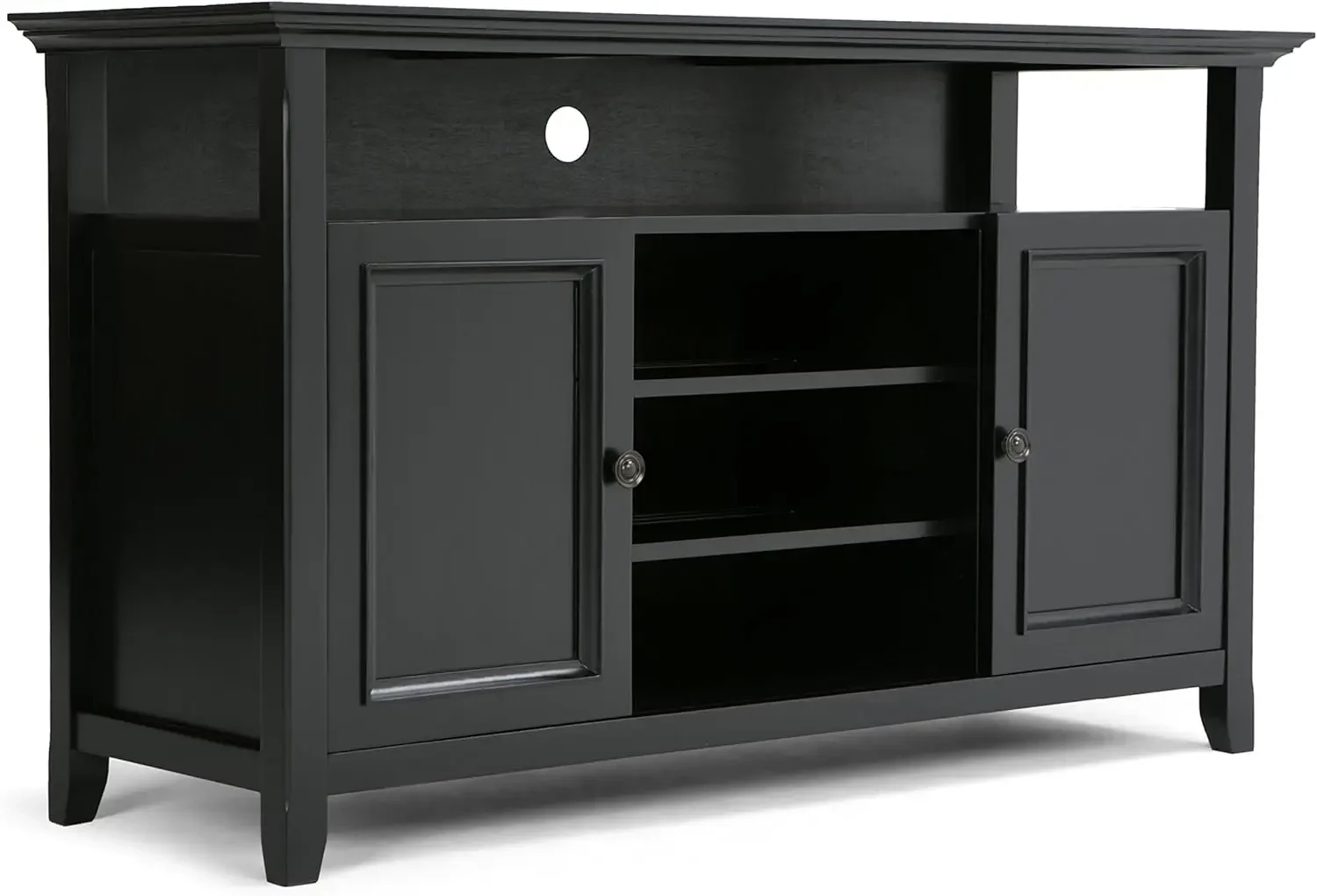 

SIMPLIHOME Amherst SOLID WOOD Universal TV Media Stand, 54 Inch Wide, Transitional, Living Room Entertainment Center, Storage