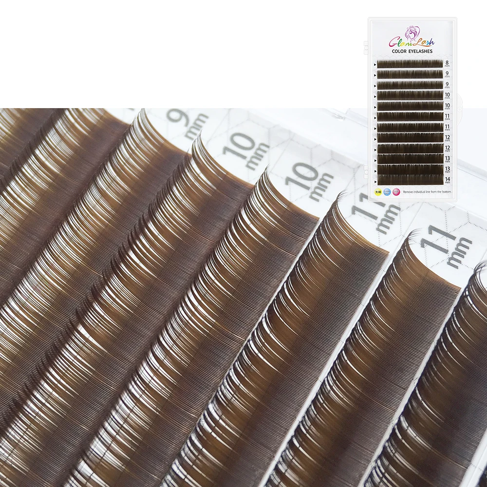 GLAMLASH Colored Individual False Eyelashes Natural Long