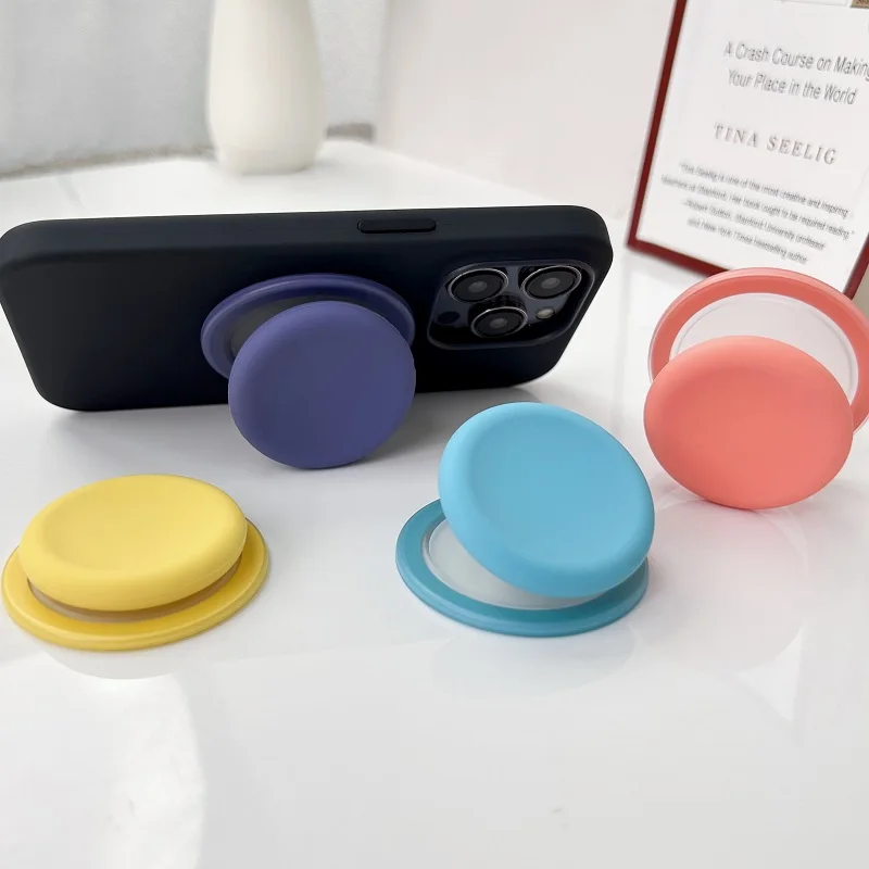 Magnetic Round Phone Grip Stand Holder Socket Griptok For iPhone 12 13 14 15 Series For MagSafe CellPhone Foldable Ring Stand