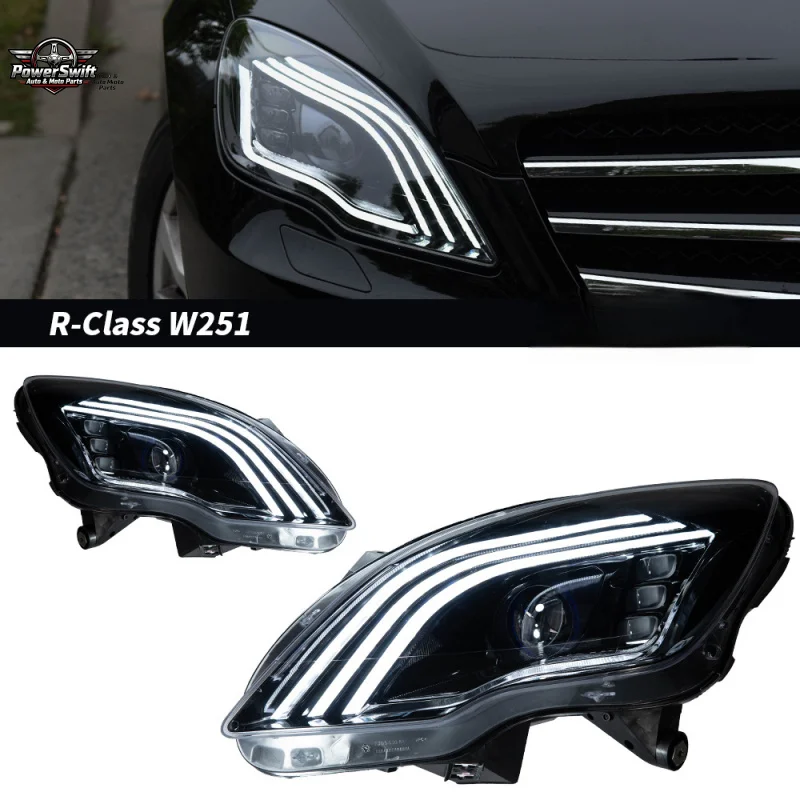 Suitable for Mercedes-Benz R-Class Modification Assembly Upgrade LED Lens Maybach Model R300 R500 Headlight