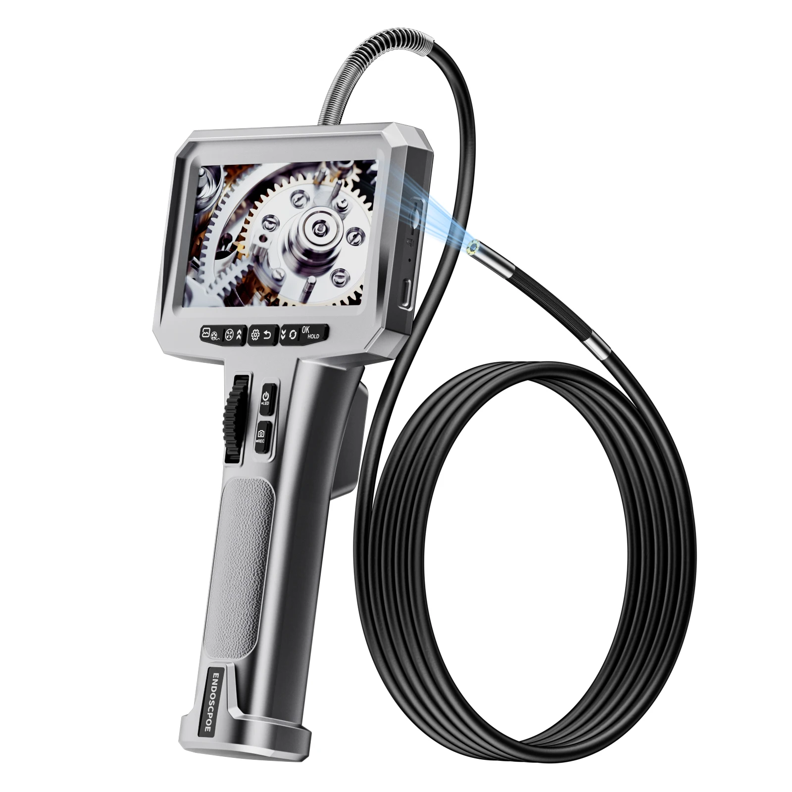 Industrial Endoscope Borescope with Display Screen, HD Inspection Camera  for Car  Air Conditioner, Sewer Drain Pipeline Check