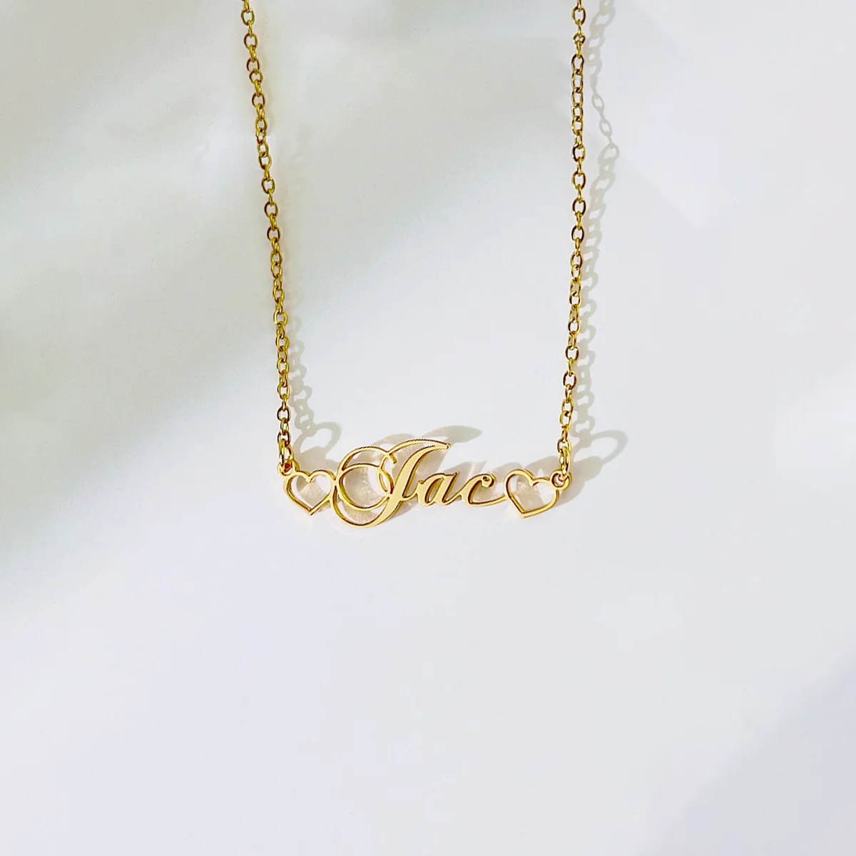 Custom Name Hollow Heart Necklace For Women Fashion Personalized Double Love Nameplate Choker Stainless Steel Collar Jewelry
